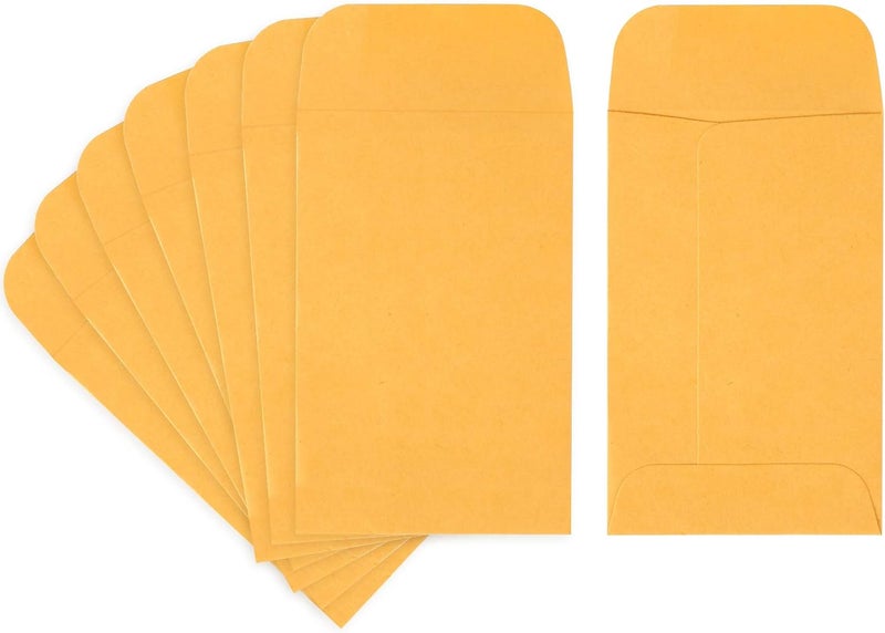 ValBox #1 Coin Envelopes 2.25x 3.5 Small Parts Envelope with Gummed Flap for Home, Garden or Office Use, Brown Kraft Seed Envelopes 100 per Box - Image 1